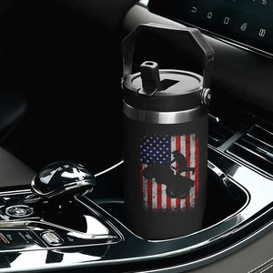 Cool ATV American Flag Flip Straw Tumbler Retro Quad 4 Wheeler ATV Riding Quadrider Off Road TS10 Print Your Wear