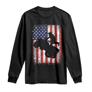 Cool ATV American Flag Long Sleeve Shirt Retro Quad 4 Wheeler ATV Riding Quadrider Off Road TS10 Black Print Your Wear