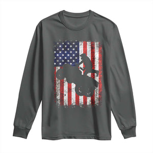 Cool ATV American Flag Long Sleeve Shirt Retro Quad 4 Wheeler ATV Riding Quadrider Off Road TS10 Dark Heather Print Your Wear