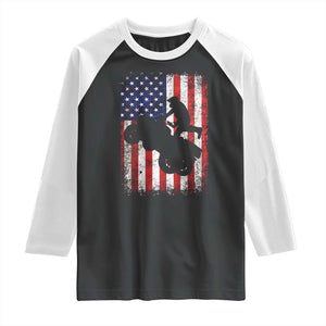 Cool ATV American Flag Raglan Shirt Retro Quad 4 Wheeler ATV Riding Quadrider Off Road TS10 Black White Print Your Wear