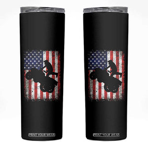 Cool ATV American Flag Skinny Tumbler Retro Quad 4 Wheeler ATV Riding Quadrider Off Road TS10 Black Print Your Wear