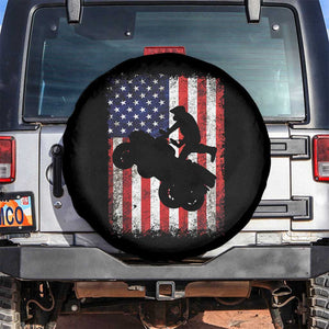 Cool ATV American Flag Spare Tire Cover Retro Quad 4 Wheeler ATV Riding Quadrider Off Road TS10 No hole Black Print Your Wear
