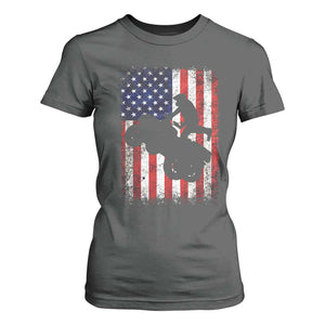 Cool ATV American Flag T Shirt For Women Retro Quad 4 Wheeler ATV Riding Quadrider Off Road TS10 Dark Heather Print Your Wear