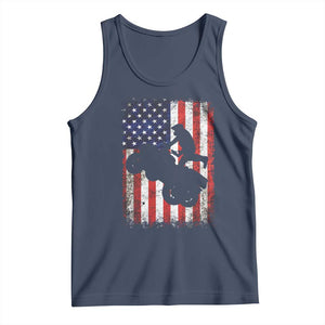 Cool ATV American Flag Tank Top Retro Quad 4 Wheeler ATV Riding Quadrider Off Road TS10 Navy Print Your Wear