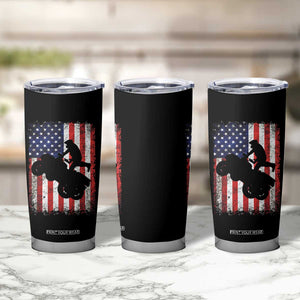 Cool ATV American Flag Tumbler Cup Retro Quad 4 Wheeler ATV Riding Quadrider Off Road TS10 Print Your Wear