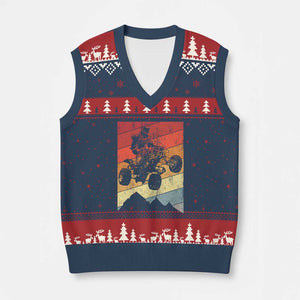 Vintage All-Terrain Vehicles V-Neck Knit Sweater Vest Retro 4 Wheeler ATV Riding Quadrider TS10 Navy Red Print Your Wear
