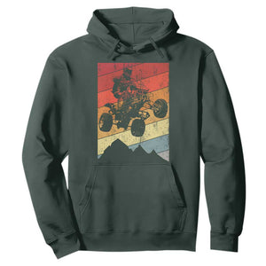 Vintage All-Terrain Vehicles Hoodie Retro 4 Wheeler ATV Riding Quadrider TS10 Dark Forest Green Print Your Wear