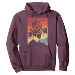 Vintage All-Terrain Vehicles Hoodie Retro 4 Wheeler ATV Riding Quadrider TS10 Maroon Print Your Wear