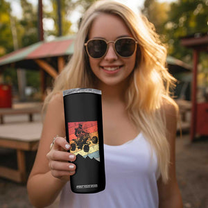 Vintage All-Terrain Vehicles Skinny Tumbler Retro 4 Wheeler ATV Riding Quadrider TS10 Print Your Wear