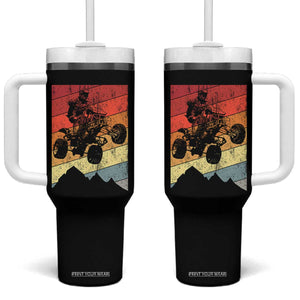 Vintage All-Terrain Vehicles Tumbler With Handle Retro 4 Wheeler ATV Riding Quadrider TS10 One Size: 40 oz Black Print Your Wear