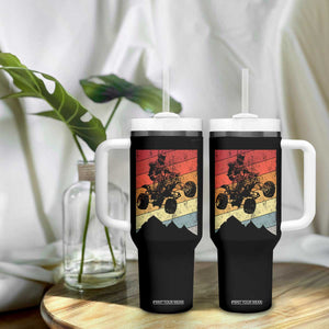 Vintage All-Terrain Vehicles Tumbler With Handle Retro 4 Wheeler ATV Riding Quadrider TS10 Print Your Wear