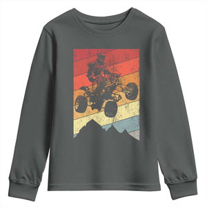 Vintage All-Terrain Vehicles Youth Sweatshirt Retro 4 Wheeler ATV Riding Quadrider TS10 Dark Heather Print Your Wear