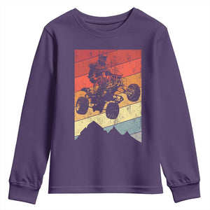Vintage All-Terrain Vehicles Youth Sweatshirt Retro 4 Wheeler ATV Riding Quadrider TS10 Purple Print Your Wear