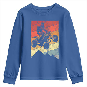 Vintage All-Terrain Vehicles Youth Sweatshirt Retro 4 Wheeler ATV Riding Quadrider TS10 Royal Blue Print Your Wear