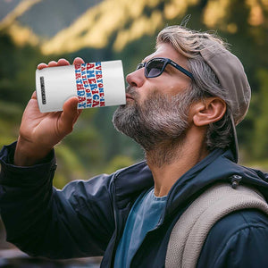 Everyone In America Parties On My Birthday 4 in 1 Can Cooler Tumbler 4th Of July Birthday Party TS10 Print Your Wear