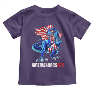 Dinosaur 4th of July Toddler T Shirt Funny Boys Kids Patriotic TS10 Purple Print Your Wear