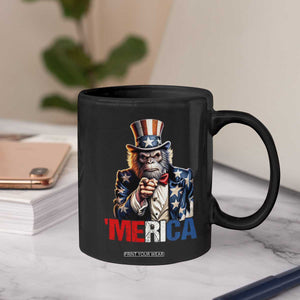 Bigfoot Merica Coffee Mug American Flag Patriotic 4th Of July Uncle Sam TS10 Print Your Wear