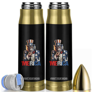 Bigfoot Merica Bullet Tumbler American Flag Patriotic 4th Of July Uncle Sam TS10 Black Print Your Wear