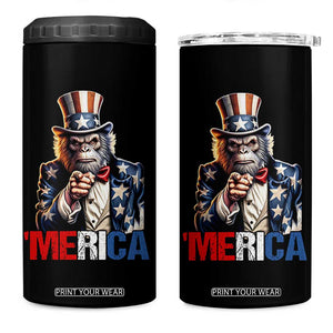 Bigfoot Merica 4 in 1 Can Cooler Tumbler American Flag Patriotic 4th Of July Uncle Sam TS10 One Size: 16 oz Black Print Your Wear