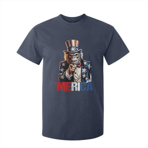 Bigfoot Merica T Shirt For Kid American Flag Patriotic 4th Of July Uncle Sam TS10 Navy Print Your Wear