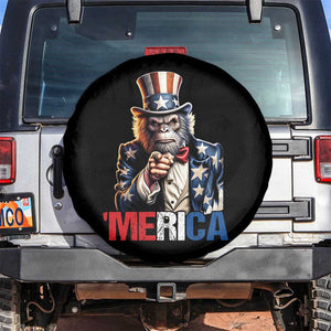 Bigfoot Merica Spare Tire Cover American Flag Patriotic 4th Of July Uncle Sam TS10 No hole Black Print Your Wear