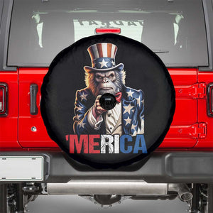 Bigfoot Merica Spare Tire Cover American Flag Patriotic 4th Of July Uncle Sam TS10 Black Print Your Wear