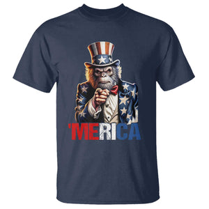 Bigfoot Merica T Shirt American Flag Patriotic 4th Of July Uncle Sam TS10 Navy Print Your Wear