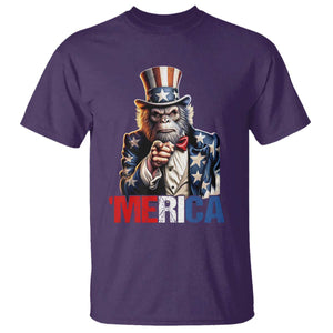 Bigfoot Merica T Shirt American Flag Patriotic 4th Of July Uncle Sam TS10 Purple Print Your Wear
