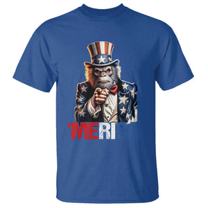Bigfoot Merica T Shirt American Flag Patriotic 4th Of July Uncle Sam TS10 Royal Blue Print Your Wear