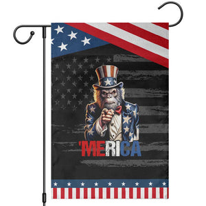 Bigfoot Merica Garden Flag American Flag Patriotic 4th Of July Uncle Sam TS10 Distressed Black Blue Print Your Wear