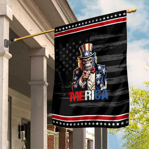 Bigfoot Merica Garden Flag American Flag Patriotic 4th Of July Uncle Sam TS10 Distressed Black Red Print Your Wear