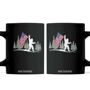 Bigfoot Coffee Mug Sasquatch American Flag Patriotic TS10 Black Print Your Wear