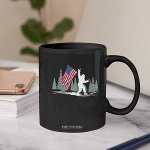 Bigfoot Coffee Mug Sasquatch American Flag Patriotic TS10 Print Your Wear