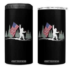 Bigfoot 4 in 1 Can Cooler Tumbler Sasquatch American Flag Patriotic TS10 One Size: 16 oz Black Print Your Wear