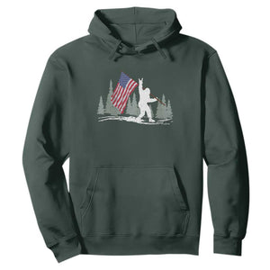 Bigfoot Hoodie Sasquatch American Flag Patriotic TS10 Dark Forest Green Print Your Wear