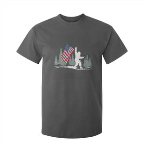 Bigfoot T Shirt For Kid Sasquatch American Flag Patriotic TS10 Dark Heather Print Your Wear