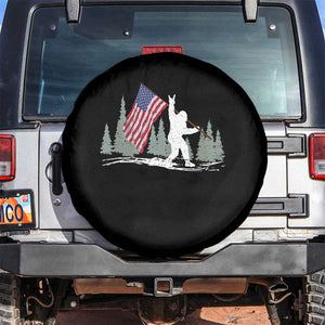 Bigfoot Spare Tire Cover Sasquatch American Flag Patriotic TS10 No hole Black Print Your Wear