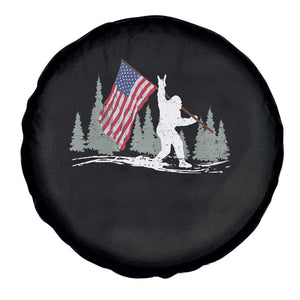 Bigfoot Spare Tire Cover Sasquatch American Flag Patriotic TS10 Print Your Wear