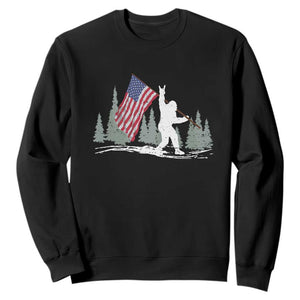 Bigfoot Sweatshirt Sasquatch American Flag Patriotic TS10 Black Print Your Wear