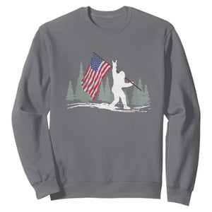Bigfoot Sweatshirt Sasquatch American Flag Patriotic TS10 Charcoal Print Your Wear