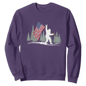 Bigfoot Sweatshirt Sasquatch American Flag Patriotic TS10 Purple Print Your Wear