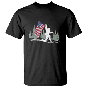 Bigfoot T Shirt Sasquatch American Flag Patriotic TS10 Black Print Your Wear