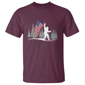 Bigfoot T Shirt Sasquatch American Flag Patriotic TS10 Maroon Print Your Wear