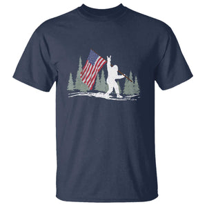 Bigfoot T Shirt Sasquatch American Flag Patriotic TS10 Navy Print Your Wear
