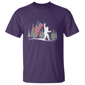 Bigfoot T Shirt Sasquatch American Flag Patriotic TS10 Purple Print Your Wear