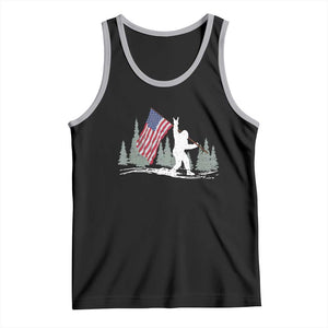 Bigfoot Tank Top Sasquatch American Flag Patriotic TS10 Black Athletic Heather Print Your Wear