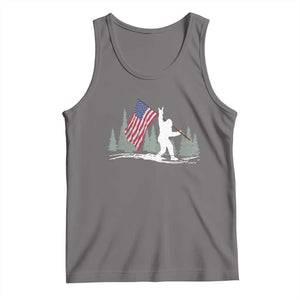 Bigfoot Tank Top Sasquatch American Flag Patriotic TS10 Deep Heather Print Your Wear