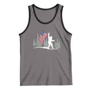 Bigfoot Tank Top Sasquatch American Flag Patriotic TS10 Deep Heather Black Print Your Wear