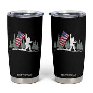 Bigfoot Tumbler Cup Sasquatch American Flag Patriotic TS10 Black Print Your Wear