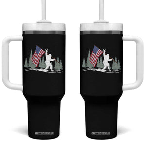Bigfoot Tumbler With Handle Sasquatch American Flag Patriotic TS10 One Size: 40 oz Black Print Your Wear